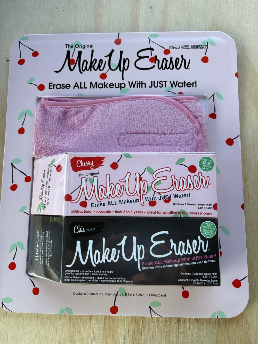MakeUp Eraser Cherry Pink Reusable Makeup Remover Set